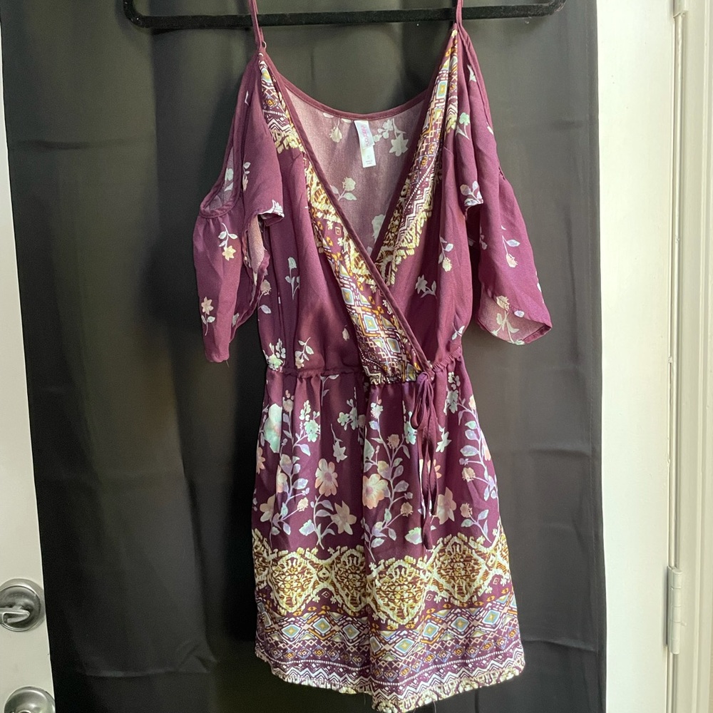 Cute cold shoulder romper